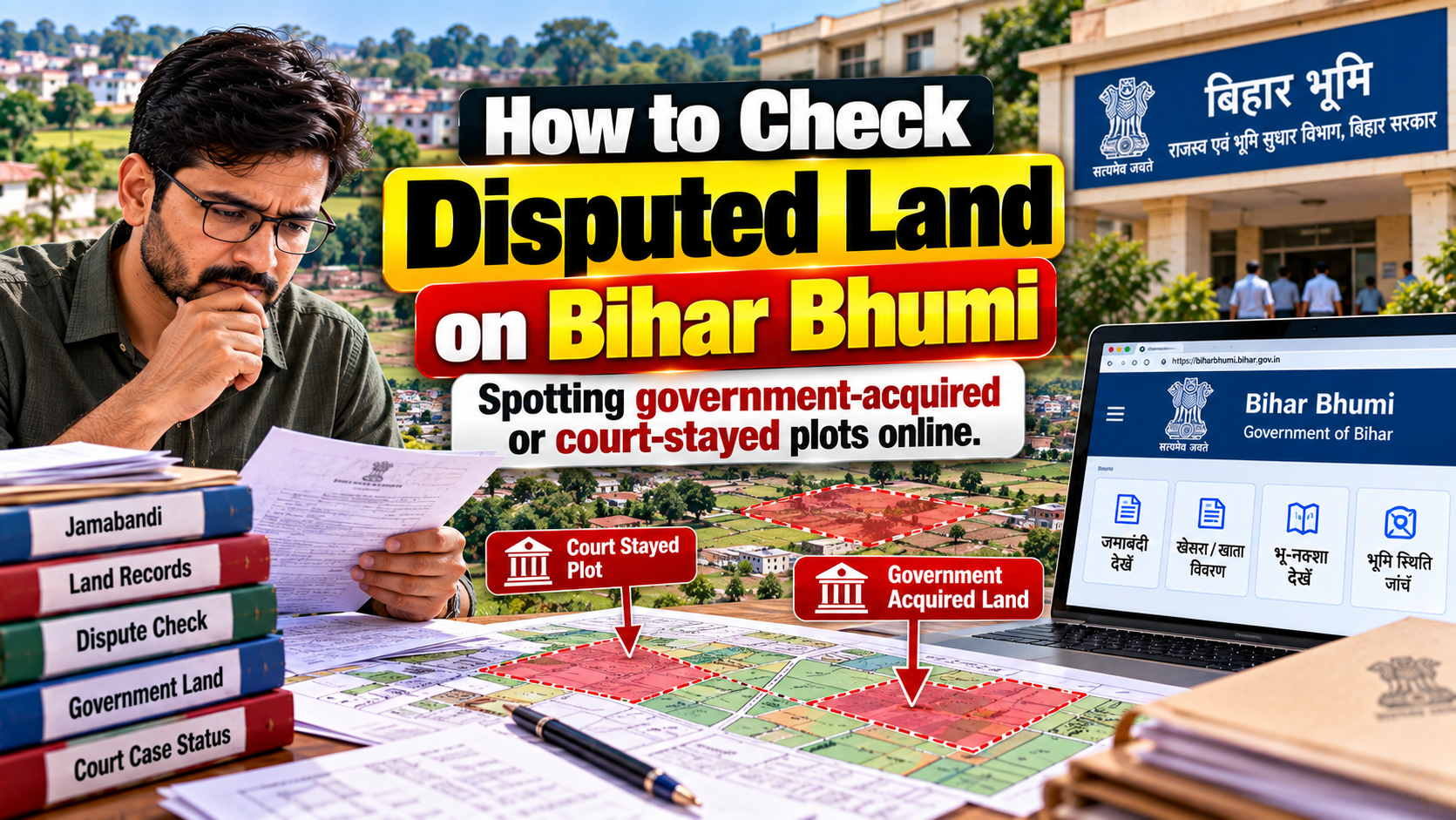 Bihar Bhumi Disputed Land Check: How to Spot Government-Acquired or Court-Stayed Plots Online