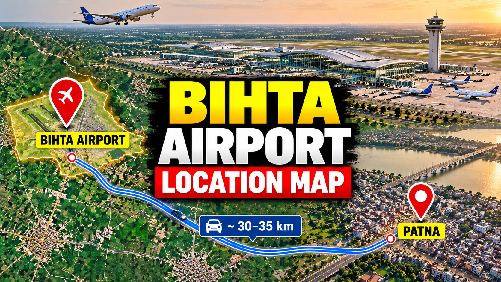 Bihta Airport Location Map and Distance from Patna